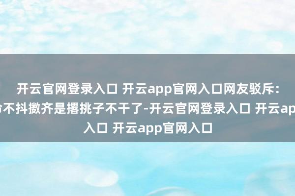 开云官网登录入口 开云app官网入口网友驳斥：“畴前使命不抖擞齐是撂挑子不干了-开云官网登录入口 开云app官网入口